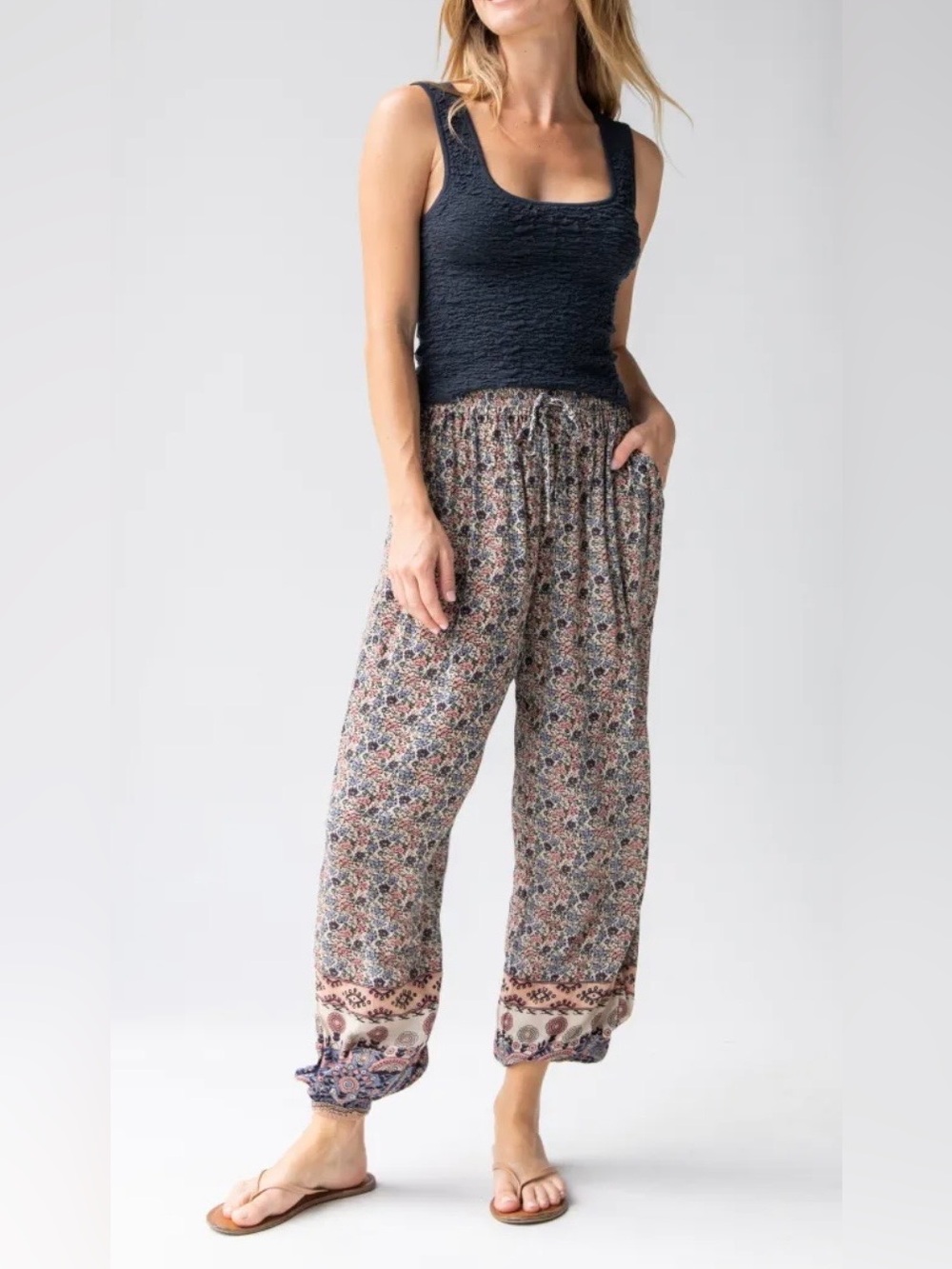 NATURAL LIFE Allison Pant in Border Print Sz L - Picture 3 of 11